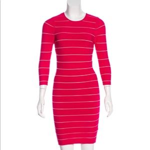 Hot pink Ronny Kobo striped bodycon